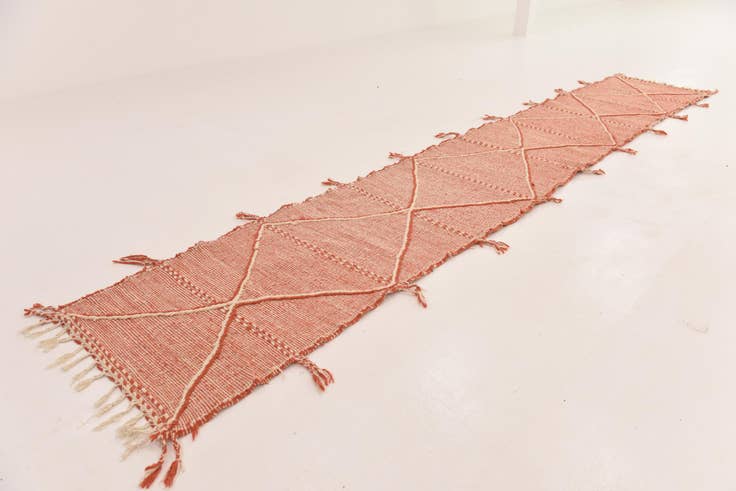 Detail image of 2' 10 x 17' Hand Knotted Moroccan Wool Runner Rug
