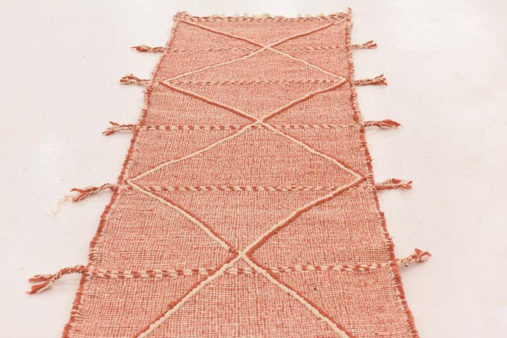 Detail image of 2' 10 x 17' Hand Knotted Moroccan Wool Runner Rug