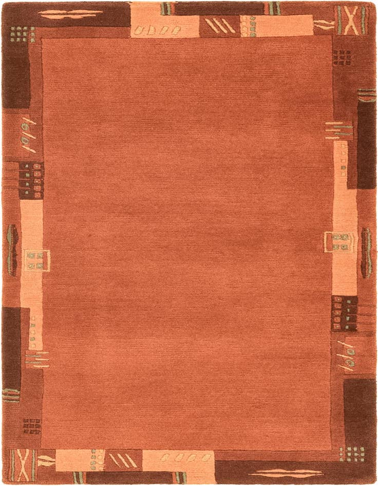 Detail image of 2' 5 x 4' 7 Hand Knotted Nepal Wool Runner Rug