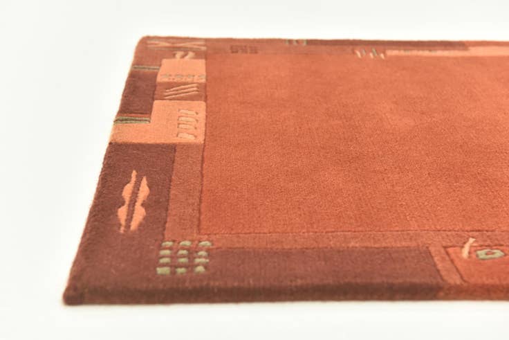 Detail image of 2' 4 x 4' 7 Hand Knotted Nepal Wool Runner Rug