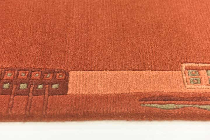 2' 4 x 4' 7 Hand Knotted Nepal Wool Runner Rug