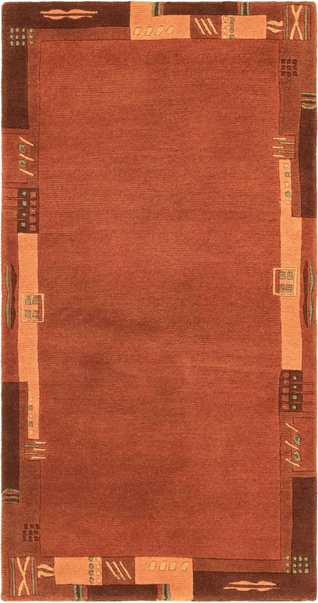 2' 4 x 4' 7 Hand Knotted Nepal Wool Runner Rug