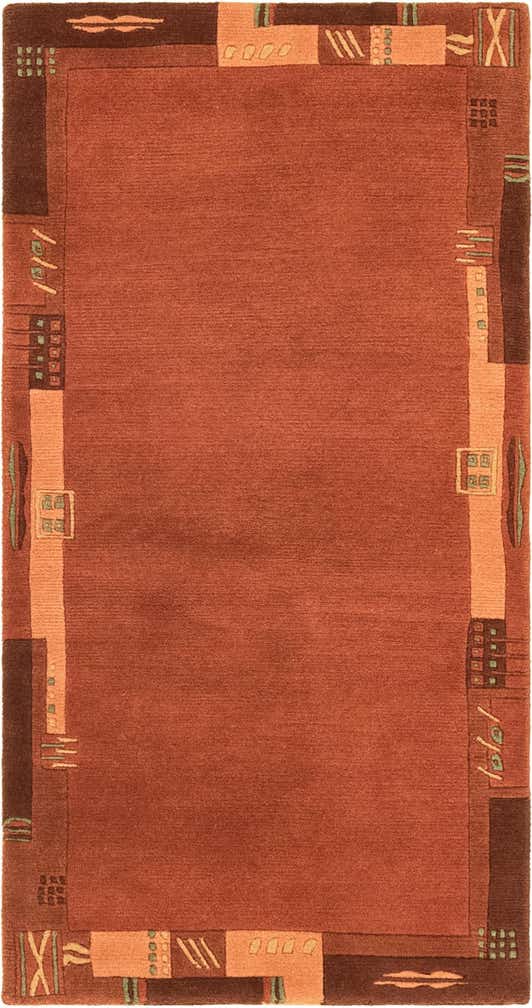 2' 4 x 4' 7 Hand Knotted Nepal Wool Runner Rug