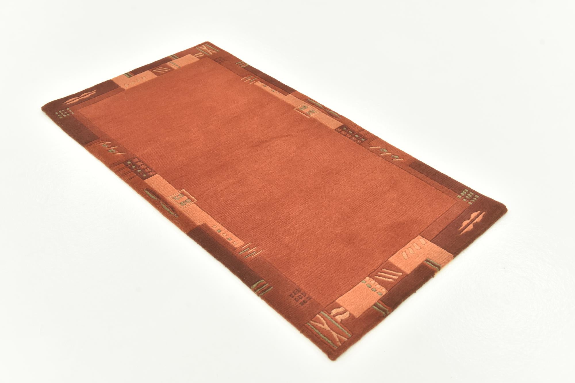 2' 4 x 4' 7 Hand Knotted Nepal Wool Runner Rug