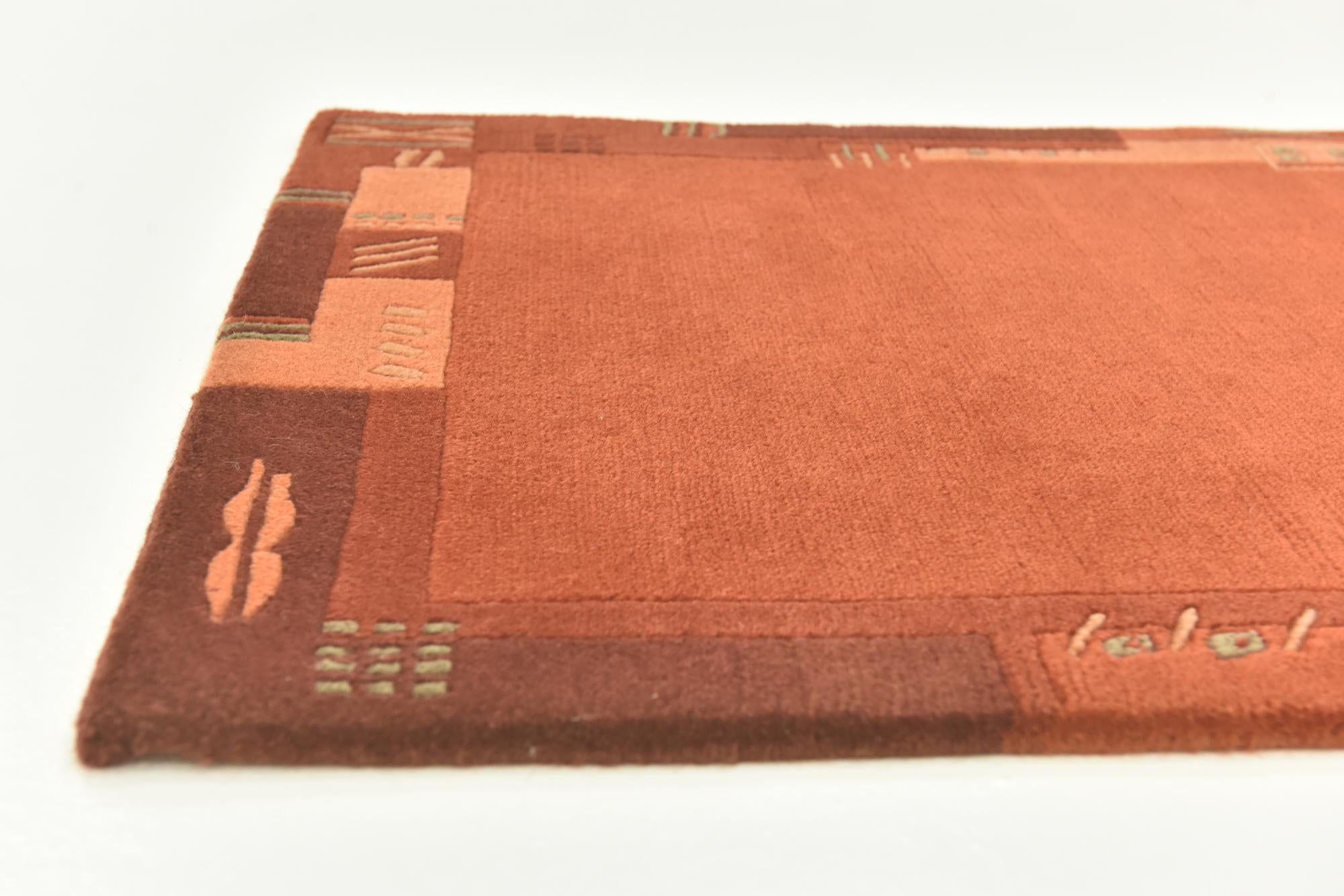 2' 4 x 4' 7 Hand Knotted Nepal Wool Runner Rug