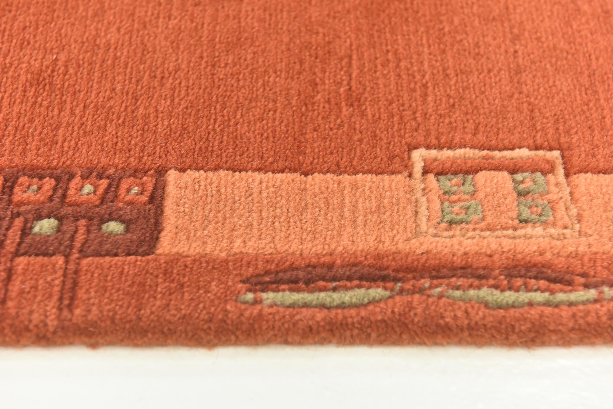 2' 4 x 4' 7 Hand Knotted Nepal Wool Runner Rug