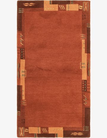 2' 4 x 4' 7 Hand Knotted Nepal Wool Runner Rug