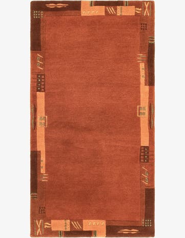 2' 4 x 4' 7 Hand Knotted Nepal Wool Runner Rug