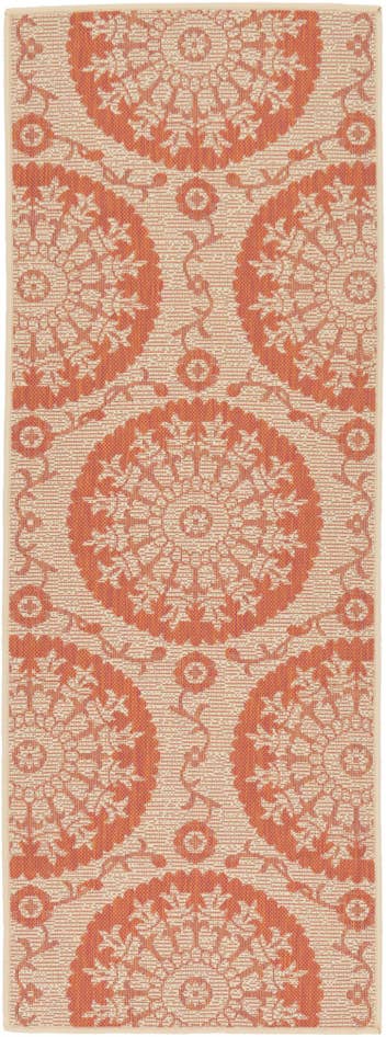Detail image of 2' 2 x 6' Easy-Clean Botanical Indoor / Outdoor Runner Rug