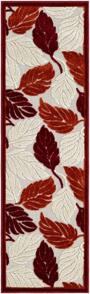 Detail image of 2' x 6' Easy-Clean Botanical Indoor / Outdoor Runner Rug