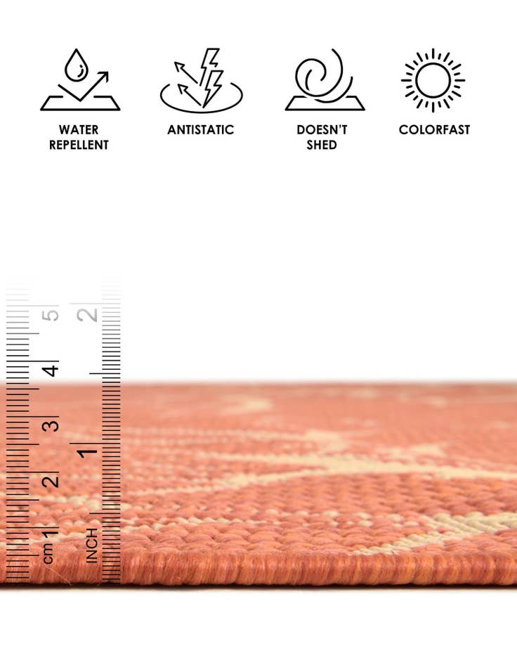 Detail image of 2' x 6'  Washable Botanical Indoor / Outdoor Runner Rug