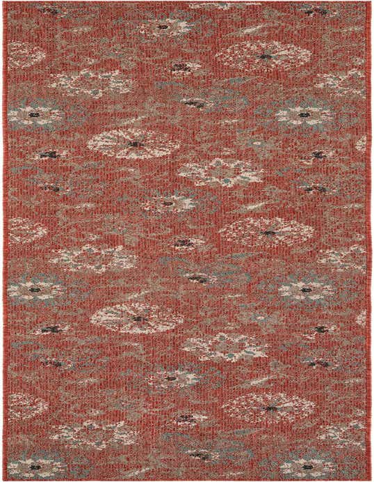2' 7 x 10' Easy-Clean Botanical Indoor / Outdoor Runner Rug