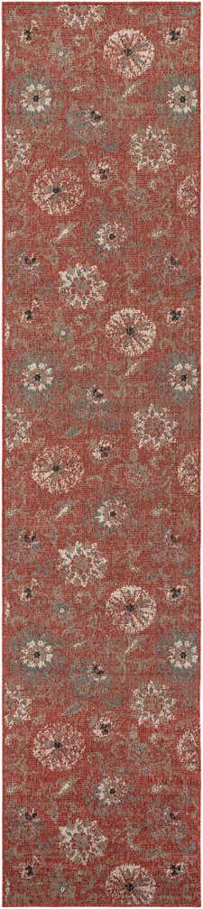 2' 7 x 12' Easy-Clean Botanical Indoor / Outdoor Runner Rug