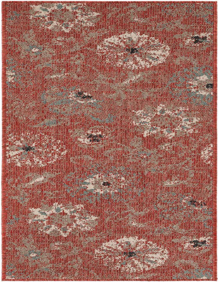 Detail image of 2' x 5' Easy-Clean Botanical Indoor / Outdoor Runner Rug