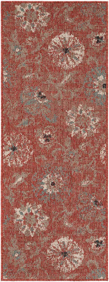 Detail image of 2' x 5' Easy-Clean Botanical Indoor / Outdoor Runner Rug