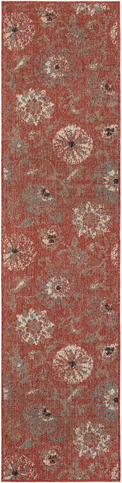Detail image of 2' x 8' Easy-Clean Botanical Indoor / Outdoor Runner Rug