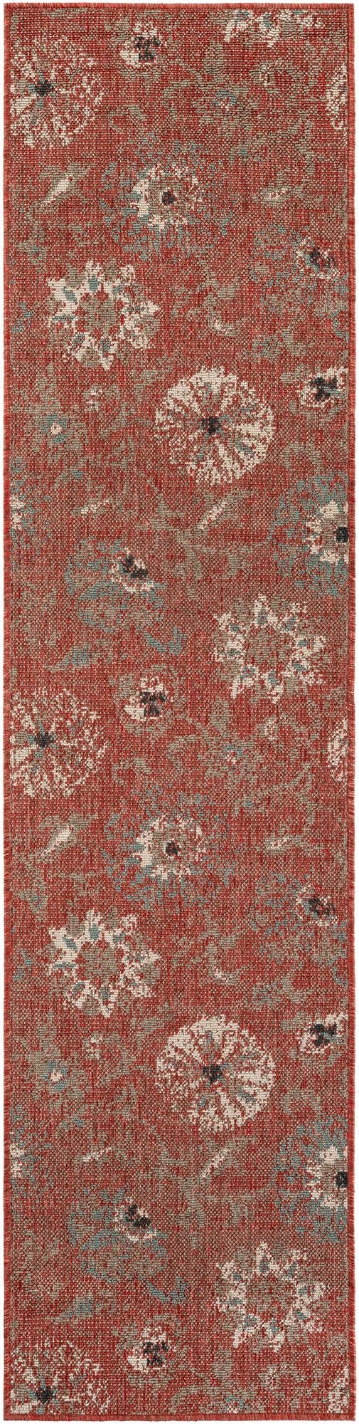 Primary image 2' x 8'  Washable Botanical Indoor / Outdoor Runner Rug