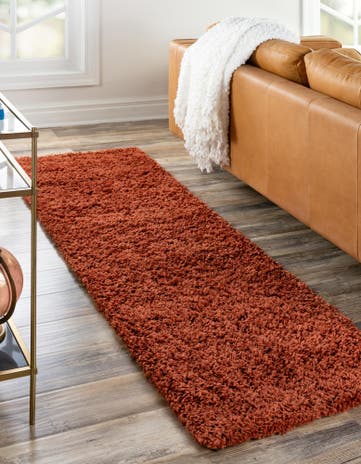 2' x 4' Solid Shag Runner Rug