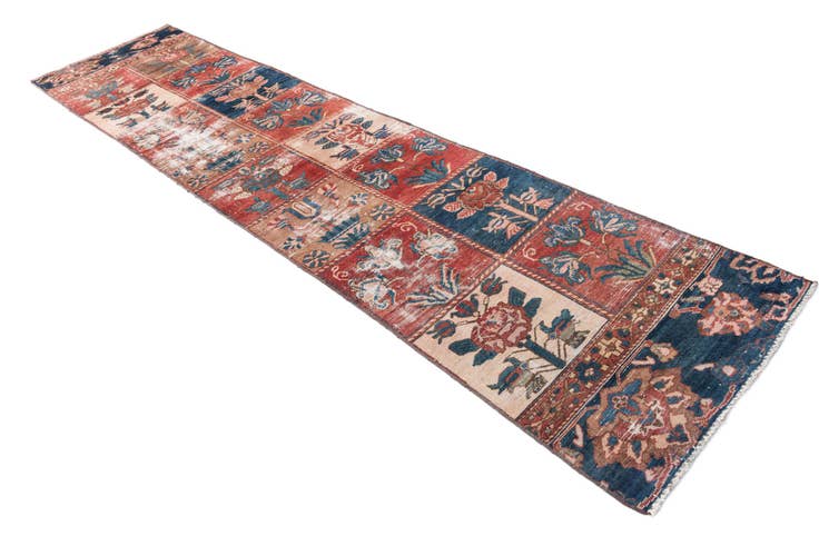 Detail image of 2' 8 x 12' Hand Knotted Ultra Vintage Persian Wool Runner Rug