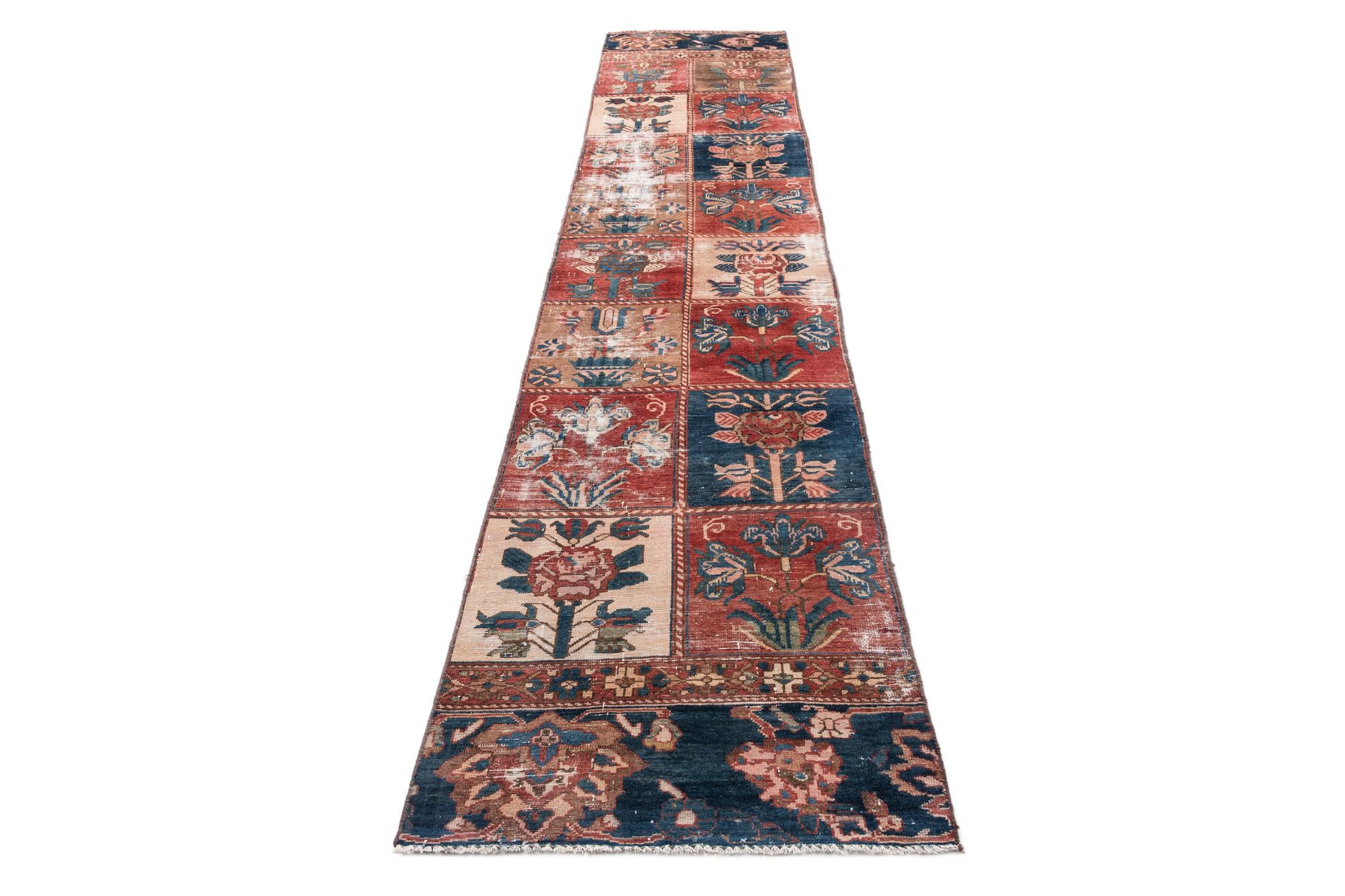 80cm x 365cm Hand Knotted Ultra Vintage Persian Wool Runner Rug
