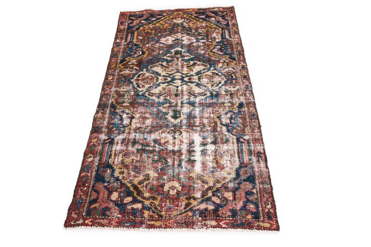 Detail image of 3' x 6' Hand Knotted Ultra Vintage Persian Wool Runner Rug