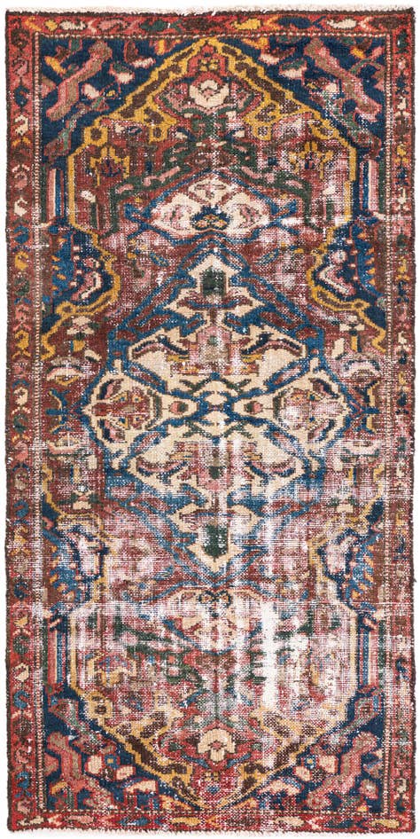 Detail image of 3' x 6' Hand Knotted Ultra Vintage Persian Wool Runner Rug
