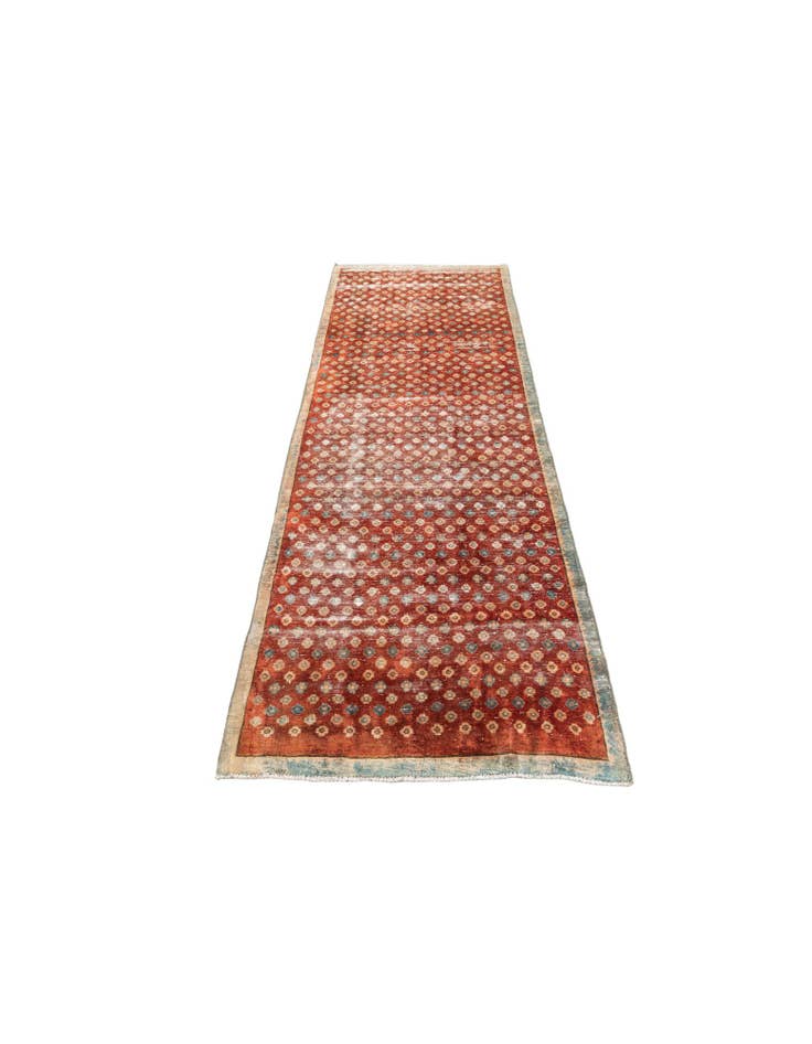 Detail image of 3' 4 x 9' 5 Hand Knotted Ultra Vintage Persian Wool Runner Rug