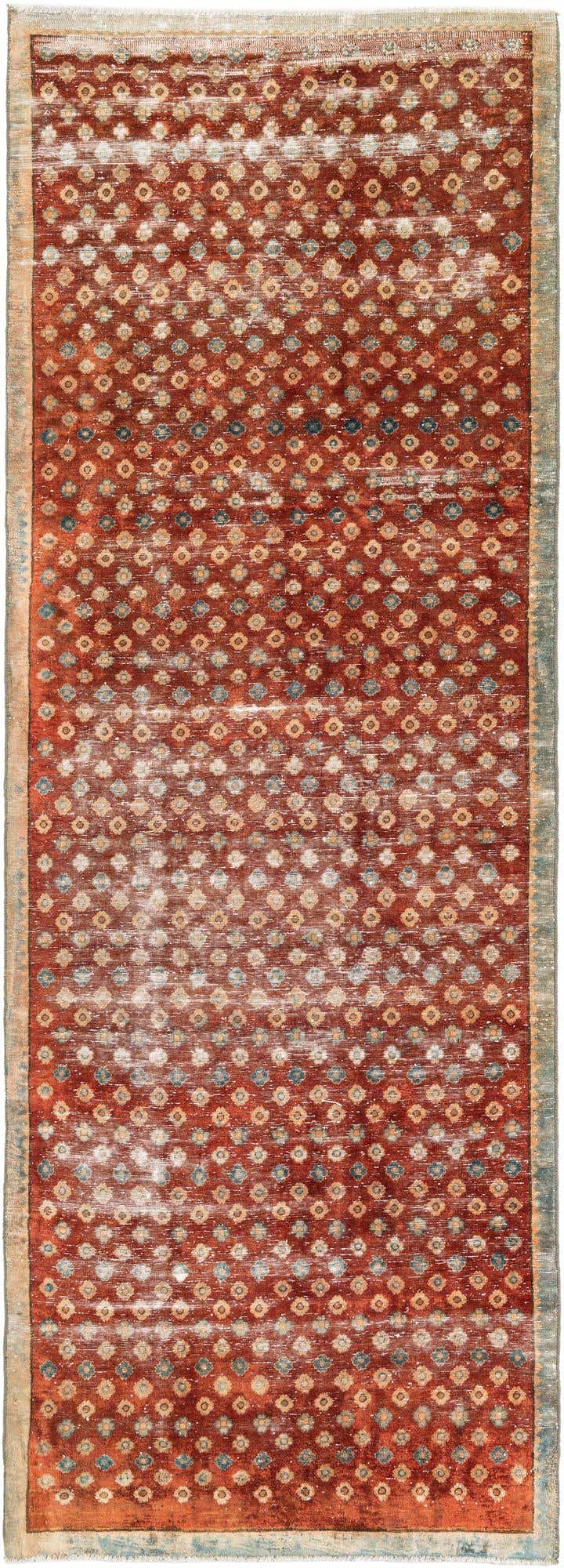 3' 4 x 9' 5 Hand Knotted Ultra Vintage Persian Wool Runner Rug