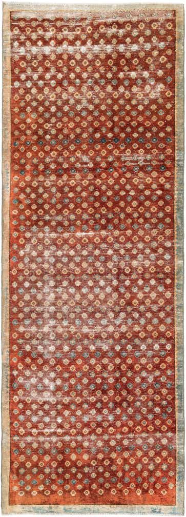 3' 4 x 9' 5 Hand Knotted Ultra Vintage Persian Wool Runner Rug