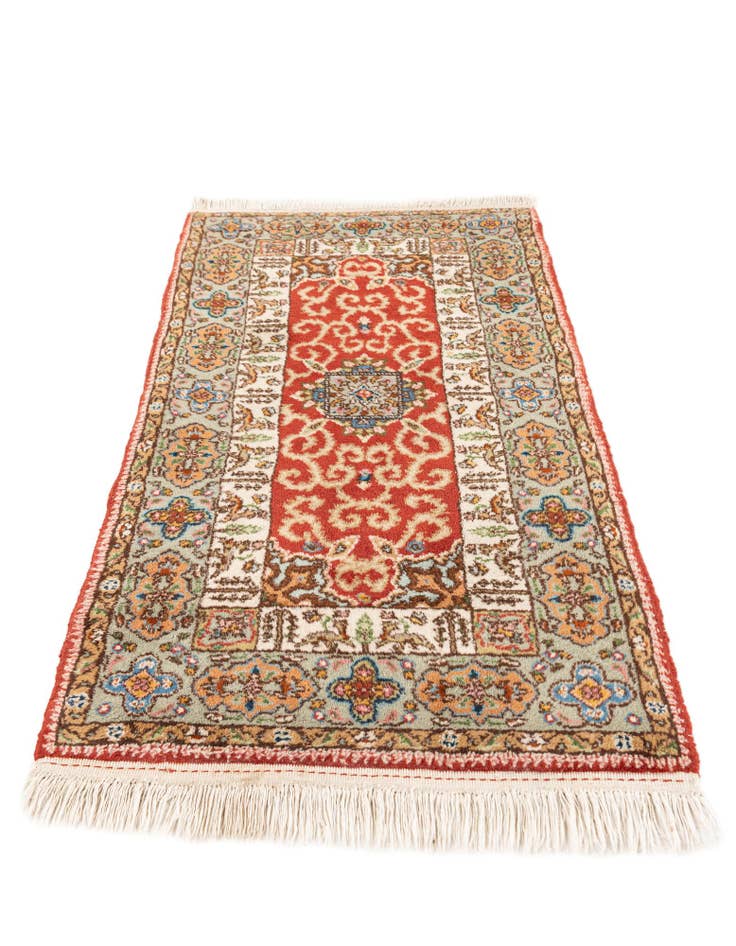 Detail image of 2' 3 x 4' 6  Hand Knotted Yazd Wool Runner Rug