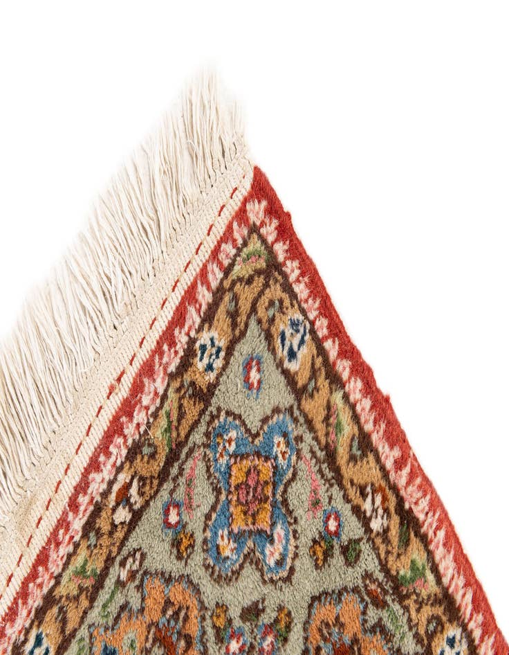 Detail image of 2' 3 x 4' 6  Hand Knotted Yazd Wool Runner Rug