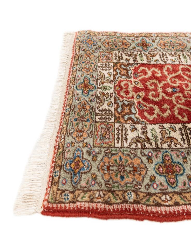 Detail image of 2' 3 x 4' 6  Hand Knotted Yazd Wool Runner Rug