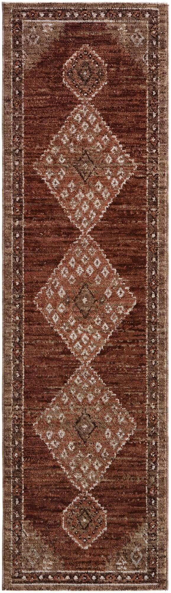 Terracotta Rust Red Grand Tradition Runner Rug