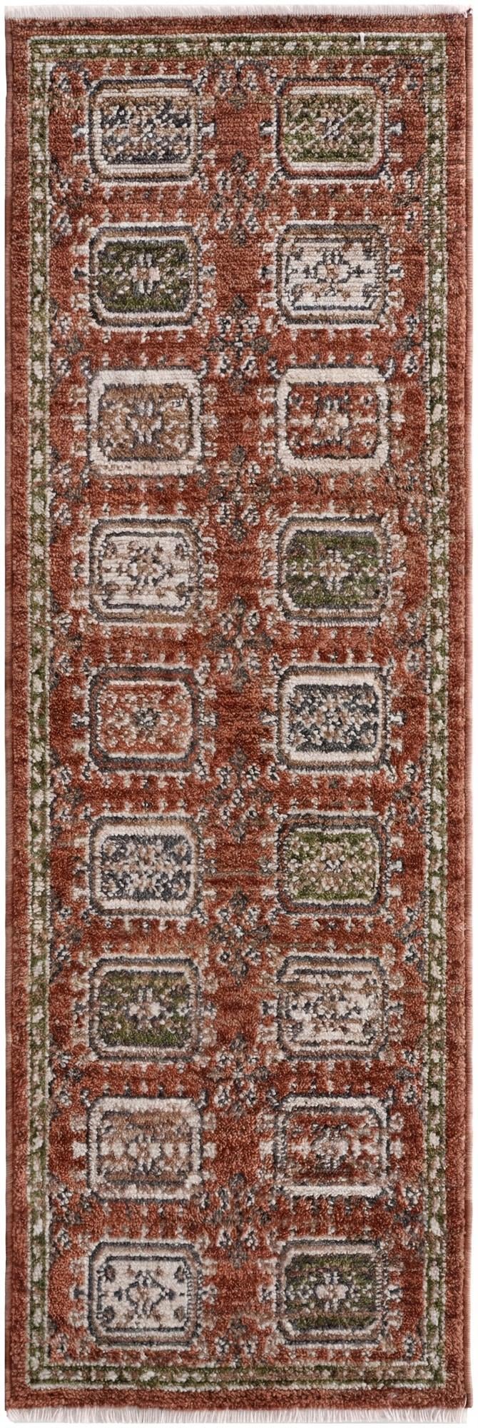 Terracotta Rust Red Grand Tradition Runner Rug