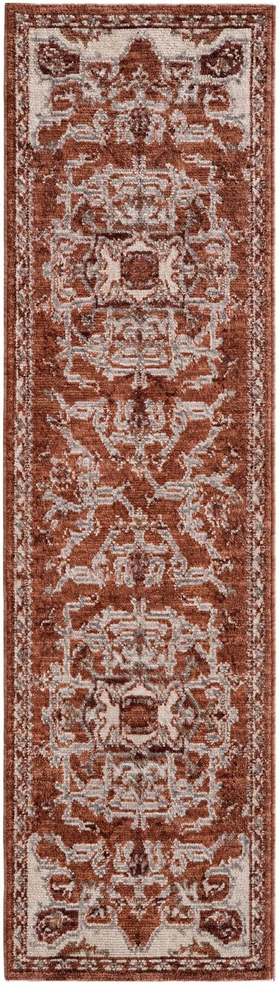 Terracotta Rust Red Grand Tradition Runner Rug