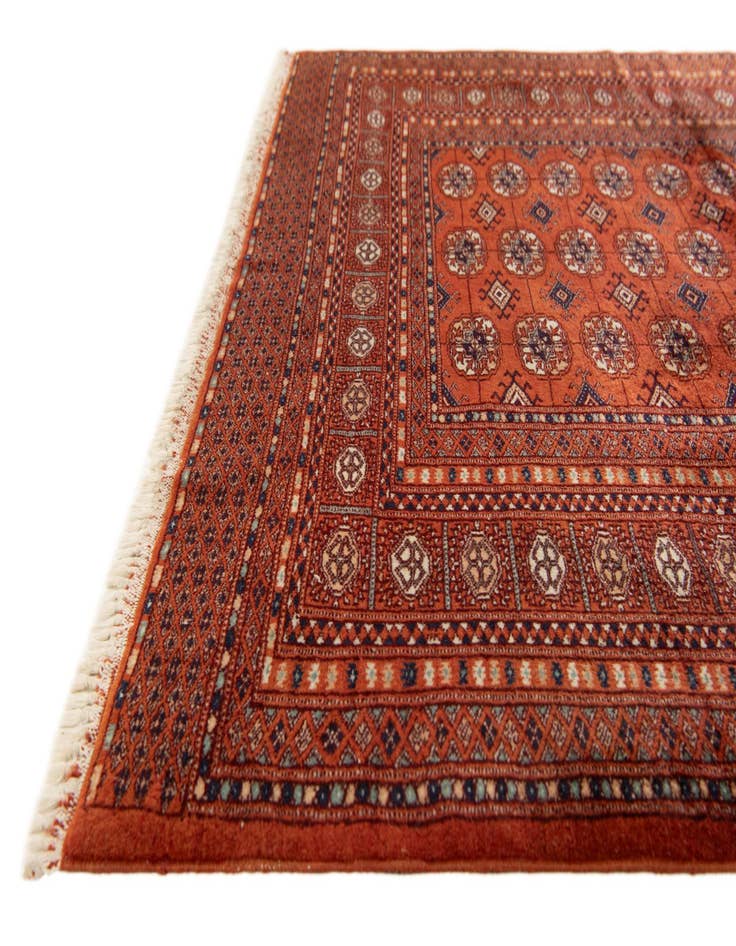 Detail image of 4' 3 x 4' 8  Hand Knotted Bokhara Wool Square Rug