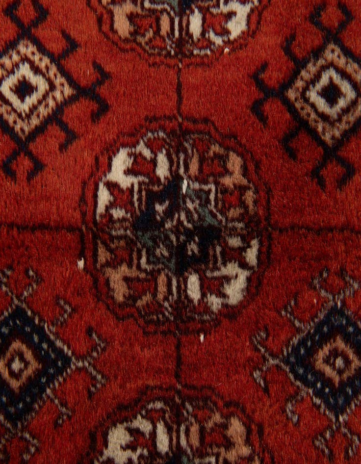 Detail image of 4' 3 x 4' 8  Hand Knotted Bokhara Wool Square Rug