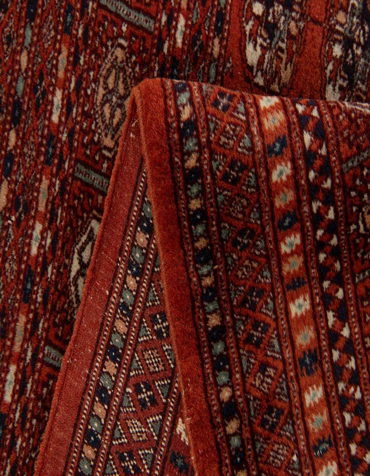 Detail image of 4' 3 x 4' 8  Hand Knotted Bokhara Wool Square Rug
