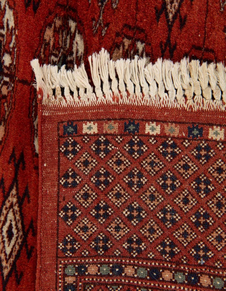 Detail image of 4' 3 x 4' 8  Hand Knotted Bokhara Wool Square Rug