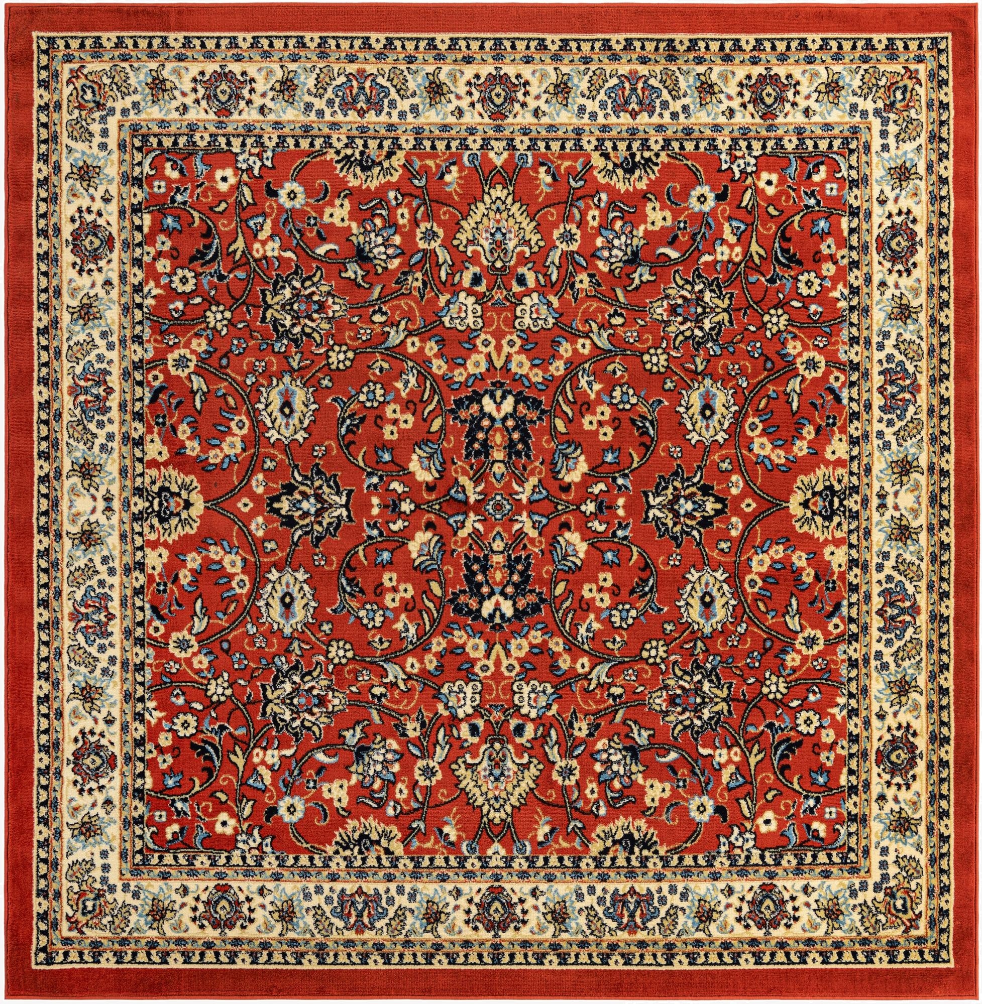 7' 10 x 7' 10 Kashan Design Square Rug