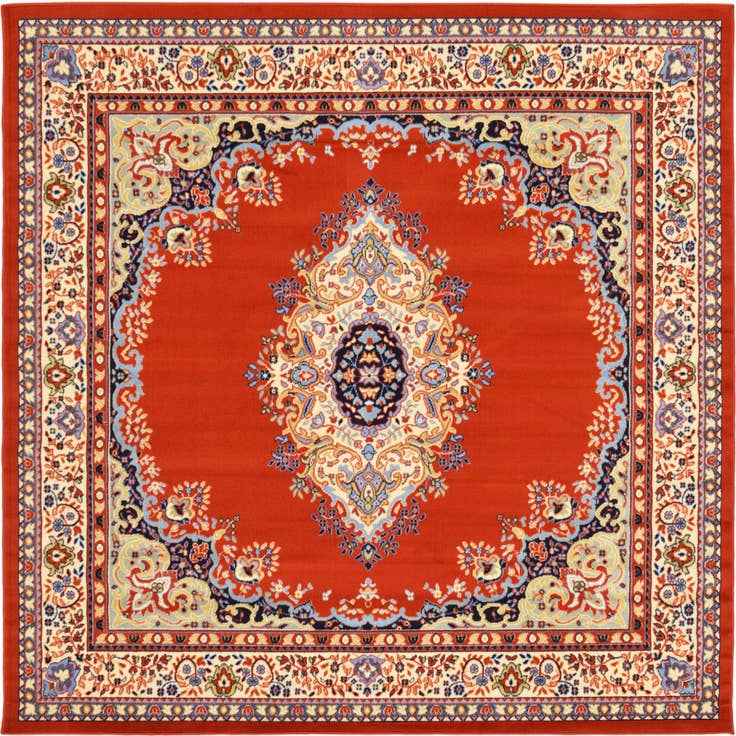 Detail image of 7' 10 x 7' 10 Mashad Design Square Rug