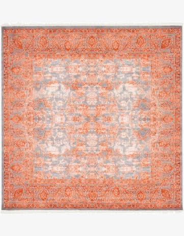 Terracotta Modern Classical Square Rug