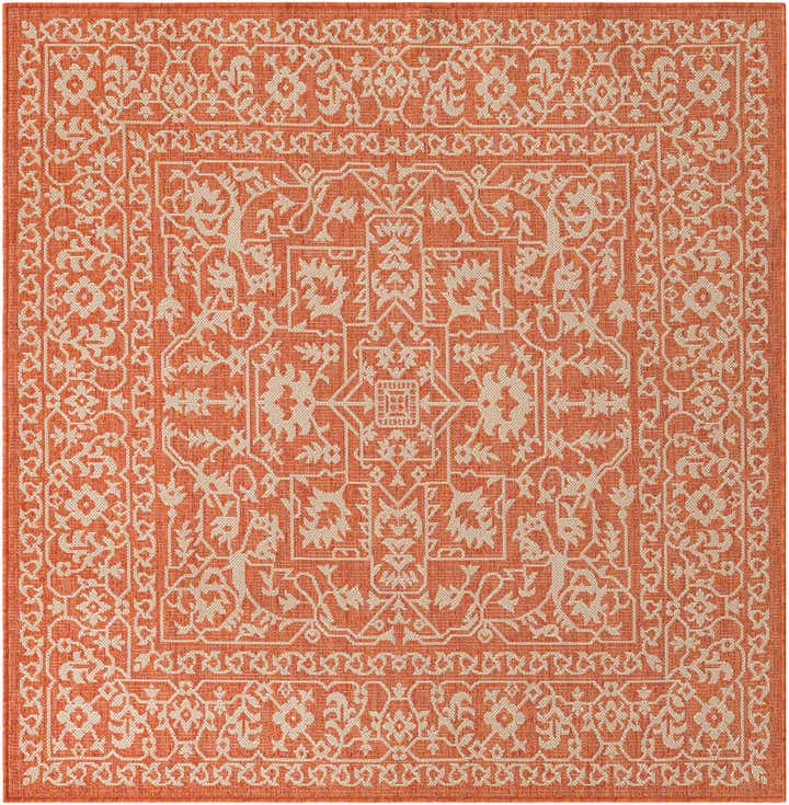 10' x 10' Easy-Clean Botanical Indoor / Outdoor Square Rug