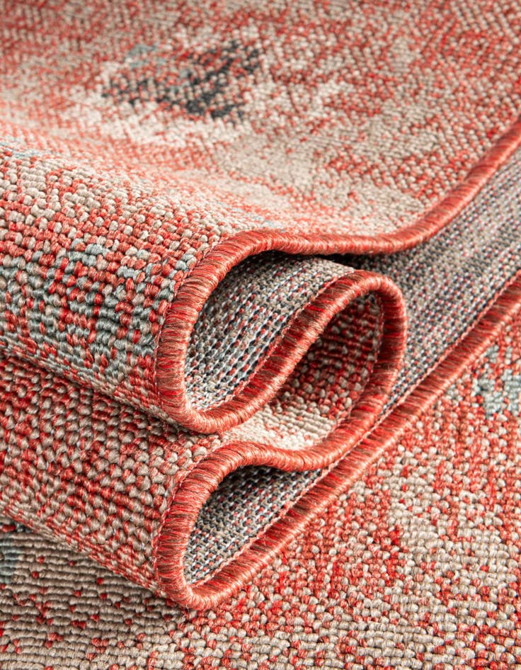 Detail image of 7' 10 x 7' 10  Washable Botanical Indoor / Outdoor Square Rug