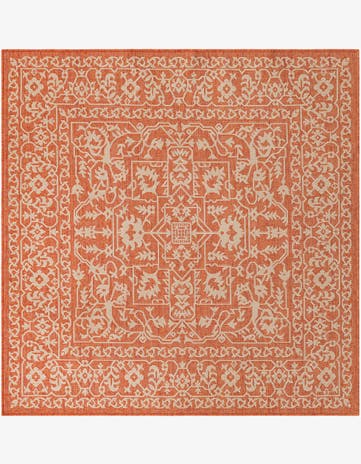 10' x 10' Easy-Clean Botanical Indoor / Outdoor Square Rug