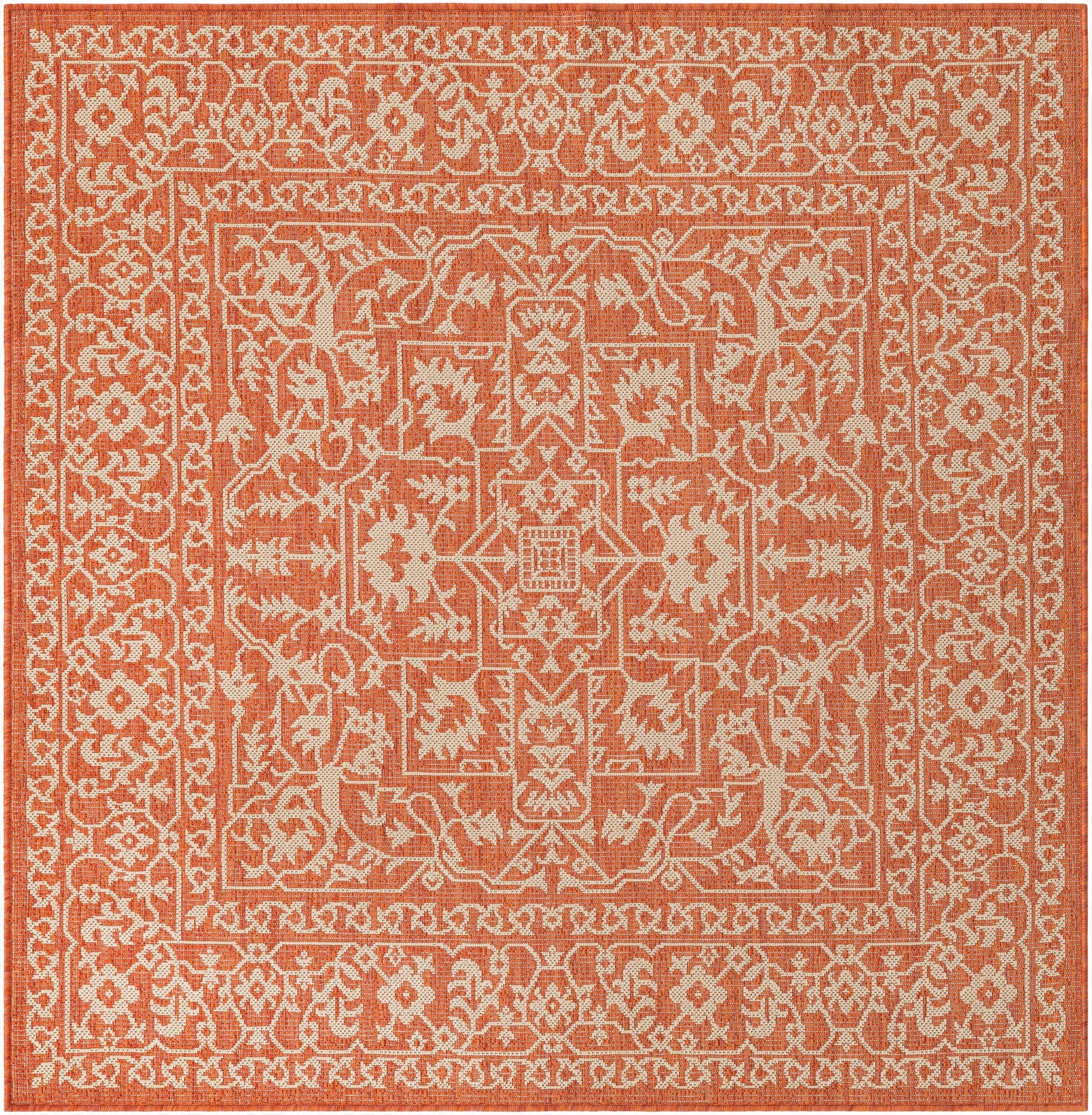 5' 3 x 5' 3  Washable Botanical Indoor / Outdoor Square Rug