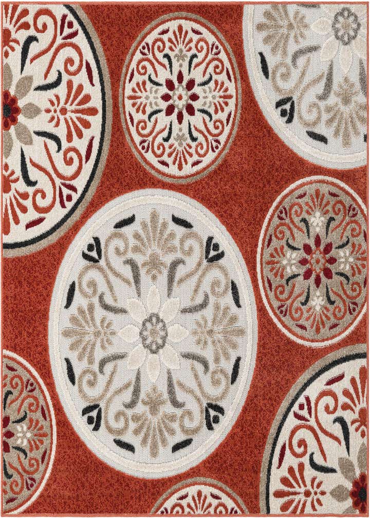 5' 3 x 5' 3 Easy-Clean Modern Indoor / Outdoor Square Rug