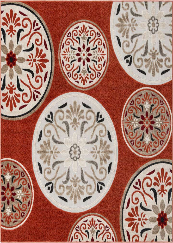 7' 10 x 7' 10 Easy-Clean Modern Indoor / Outdoor Square Rug
