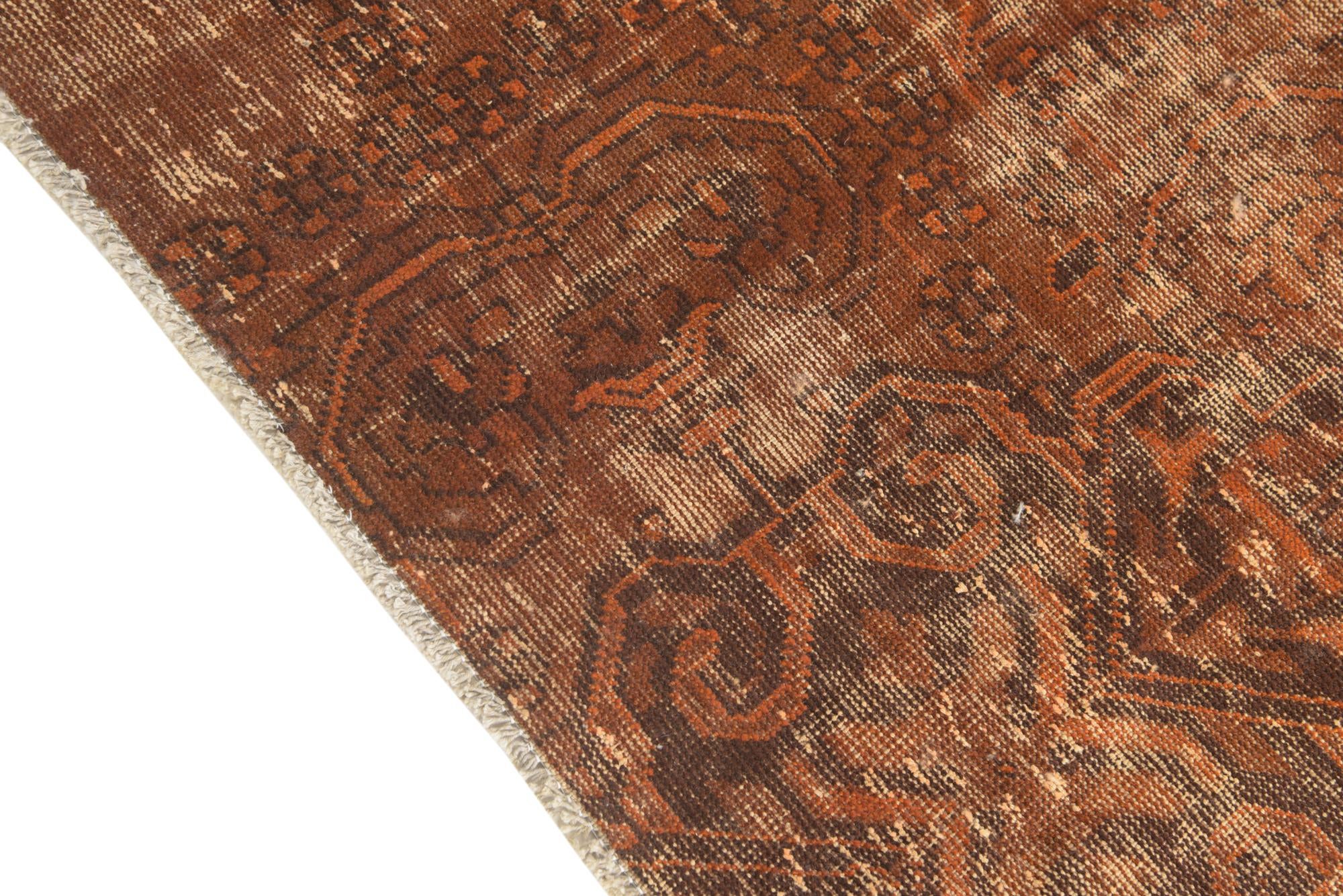 5' 1 x 5' 2 Hand Knotted Ultra Vintage Persian Wool Square Rug