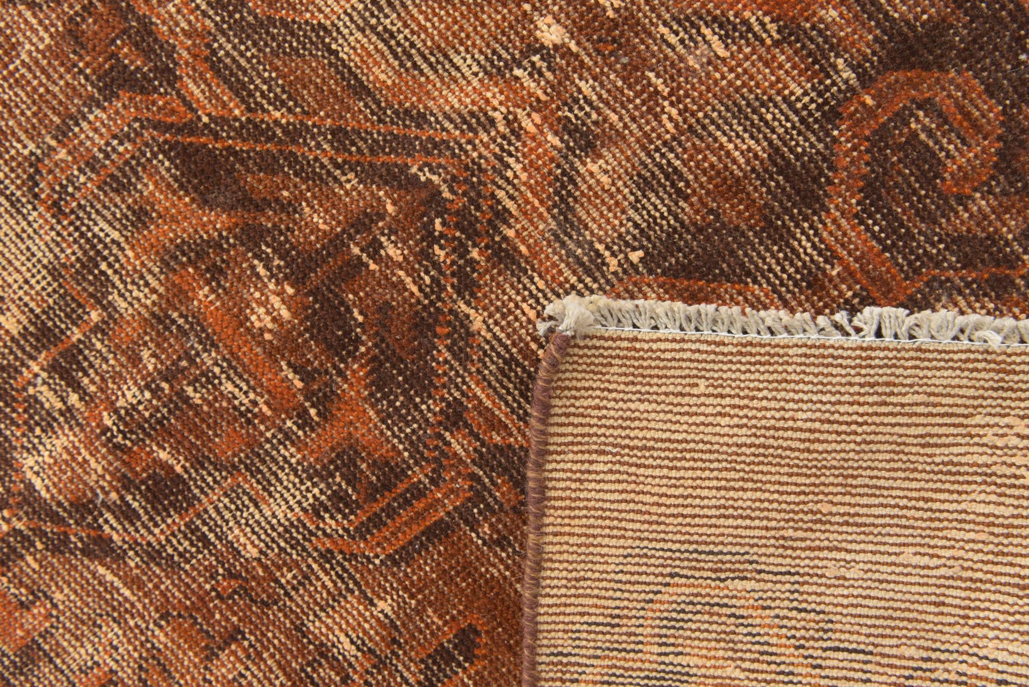 5' 1 x 5' 2 Hand Knotted Ultra Vintage Persian Wool Square Rug